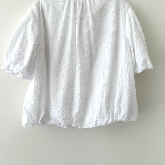 AYR The Puff Puff Sleeve Top Blouse - White Small - Picture 5 of 11